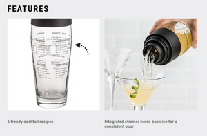 Trudeau Glass Cocktail Shaker 20oz