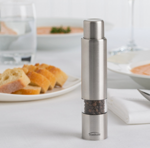 Trudeau One-Hand Stainless Steel Pepper Mill 6-Inch