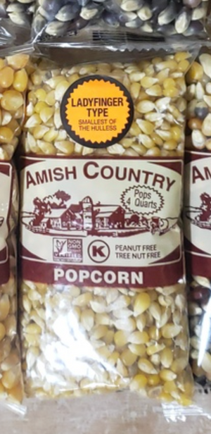 Amish Country Popcorn Individual Bag 4oz, Ladyfinger