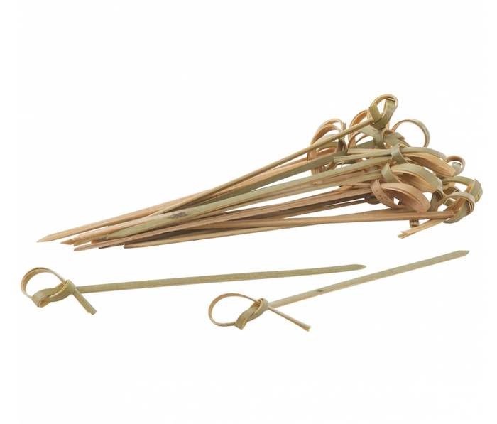 Trudeau Knotted Bamboo Skewers 4-Inch, Set of 50