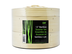 EMF 3pc Bamboo Steamer Set, 10 Inch