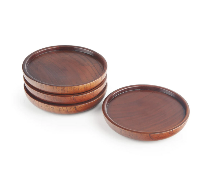Final Touch Solid Wood Drink Coasters Set of 4