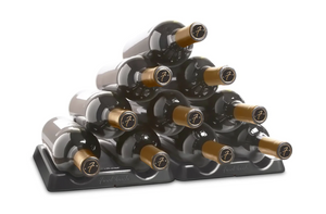 Final Touch Wine Bottle Stacker 2 Piece, Black