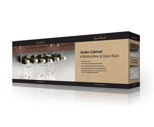 Final Touch Rack Under Cabinet 6 Bottle Wine/Glass Rack
