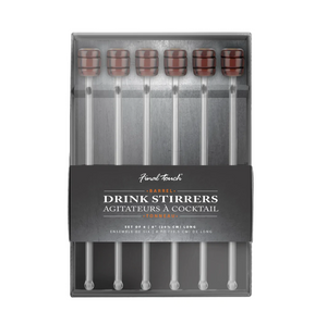 Final Touch Glass Barrel Drink Stirrers Set of 6