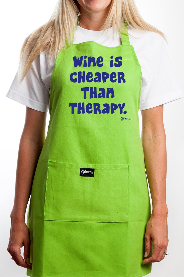 Grimm Apron Adult, 'Wine is Cheaper Than Therapy'