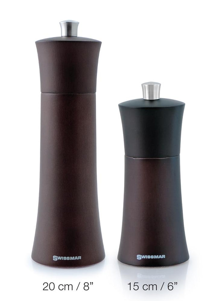 Swissmar Torre Pepper Mill 6-Inch, Wood Chocolate Finish