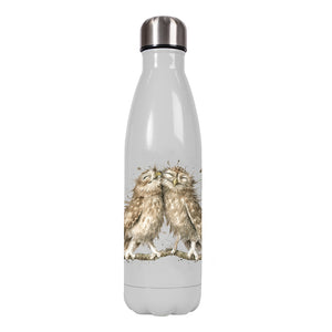 Wrendale Designs Water Bottle 500ml, 'Birds of a Feather' Owl
