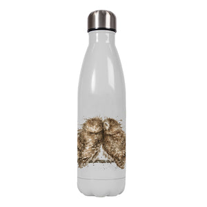 Wrendale Designs Water Bottle 500ml, 'Birds of a Feather' Owl