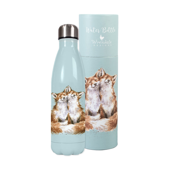 Wrendale Designs Water Bottle 500 ml, 'Contentment' Foxes