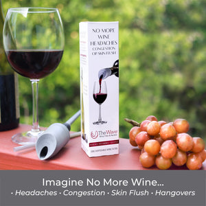 PureWine The Wave® Wine Purifier & Aerator Single Use, Silver