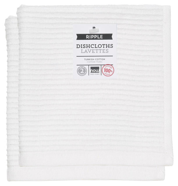Danica Now Designs Ripple Dishcloth Set of 2, White