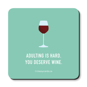 Classy Cards Coaster, Adulting is Hard