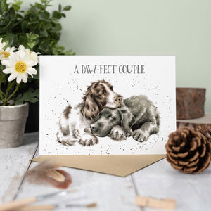 Wrendale Designs Greeting Card, Wedding 'A Paw-Fect Couple' Dogs