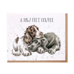 Wrendale Designs Greeting Card, Wedding 'A Paw-Fect Couple' Dogs