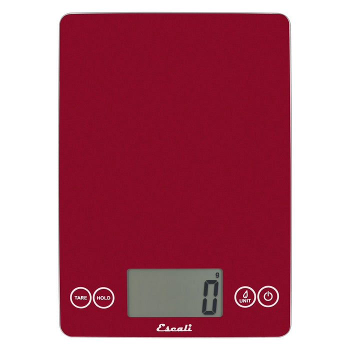 Escali Digital Kitchen Scale Arti, Red Metallic