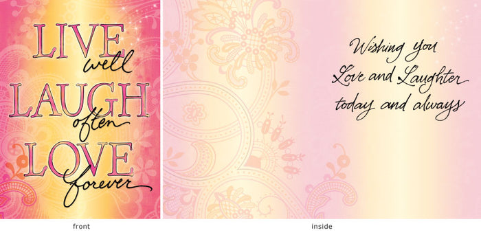 Little Jeanie Greeting Card, Live Laugh Love
