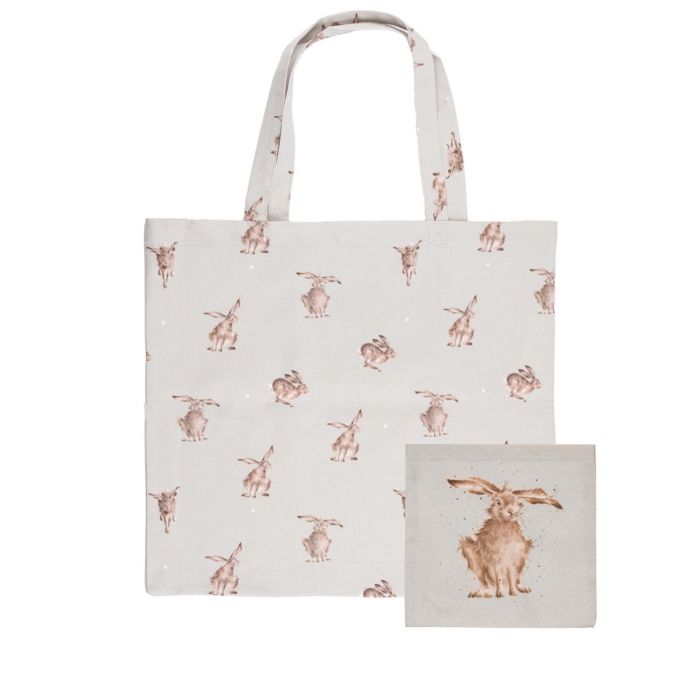 Wrendale Designs Foldable Shopping Bag, 'Hare-Brained'