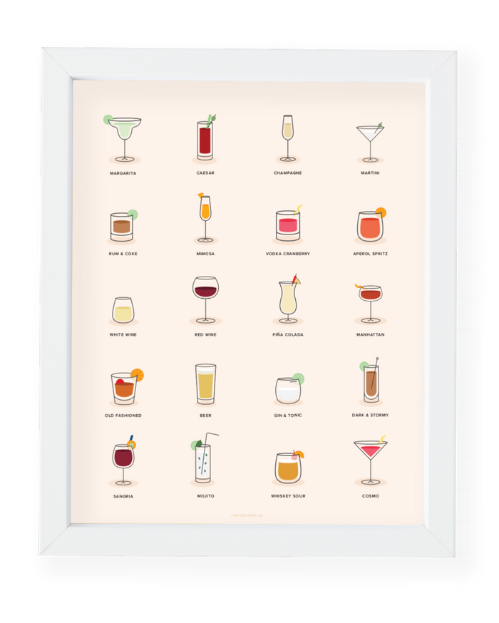 Classy Cards Art Print, Cocktail Hour