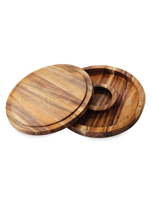OUTSET 3-In-1 Acacia Wood Salt Rimmer & Cutting Board