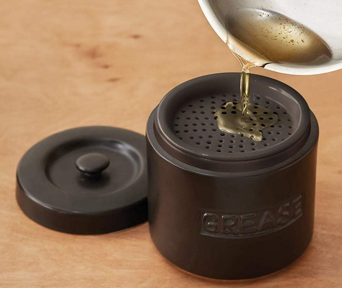 Fox Run Grease Container with Mesh Strainer