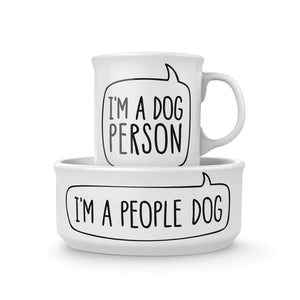 FRED Ceramic Mug & Dog Bowl Set "Dog Person"