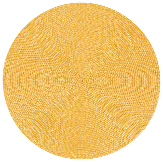 Danica Now Designs Disko Round Placemat, Honey Yellow