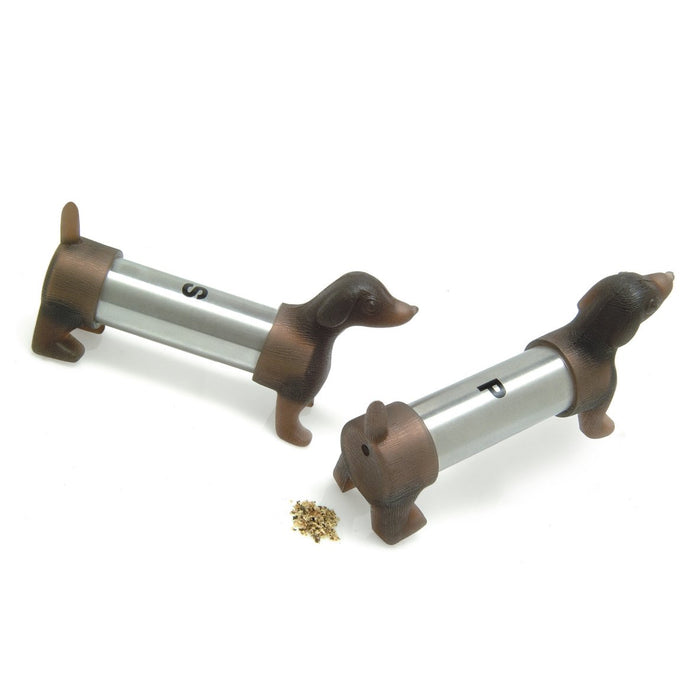 Kikkerland Salt & Pepper Set, Daschund Dogs