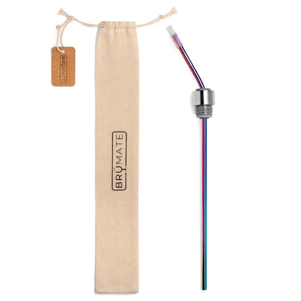 BruMate Infinity Winesulator Straw, Rainbow Titanium