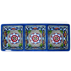 Prepara 3-Section Taco Serving Tray, Blue