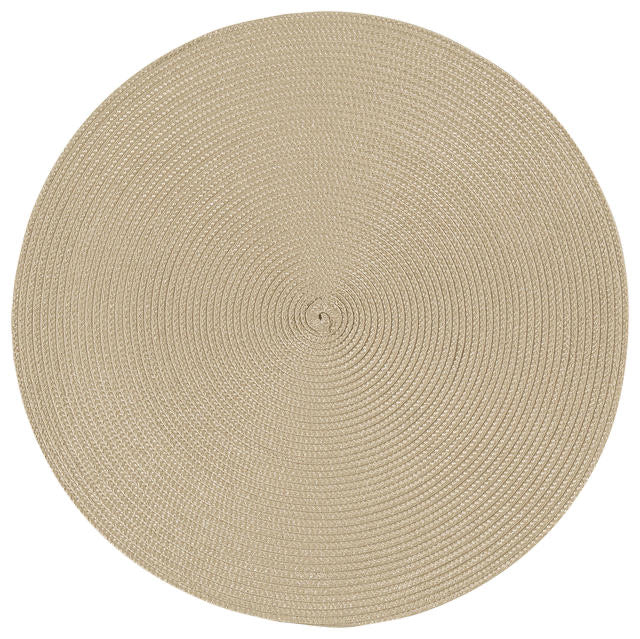 Danica Now Designs Disko Round Placemat, Light Taupe