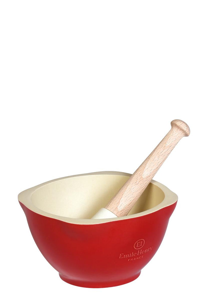 Emile Henry Mortar & Pestle, Grand Cru (Burgundy Red)