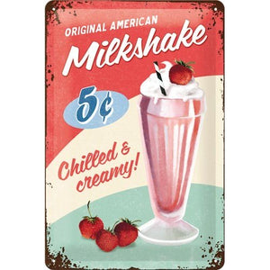 Nostalgic Art Retro Metal Sign, Milkshake