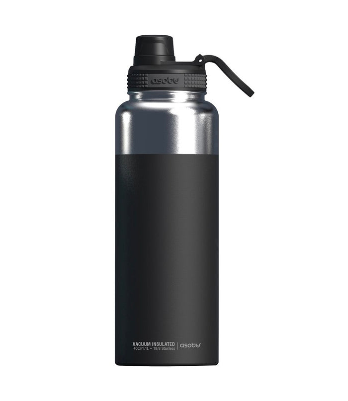 Asobu Mighty Flask Water Bottle 1.1L, Black