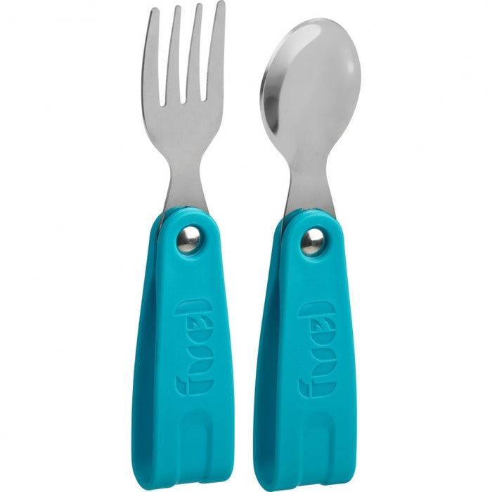 FUEL 2pc Foldable Cutlery Set, Tropical Blue