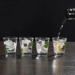 Kikkerland Shot Glasses Set of 4, Koi Morph