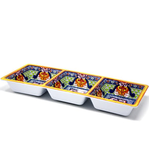 Prepara 3-Section Taco Serving Tray, Yellow