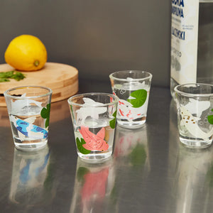 Kikkerland Shot Glasses Set of 4, Koi Morph