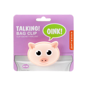 Kikkerland Talking Pig Bag Clip