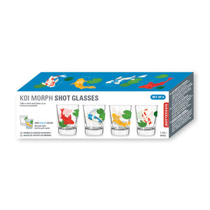 Kikkerland Shot Glasses Set of 4, Koi Morph