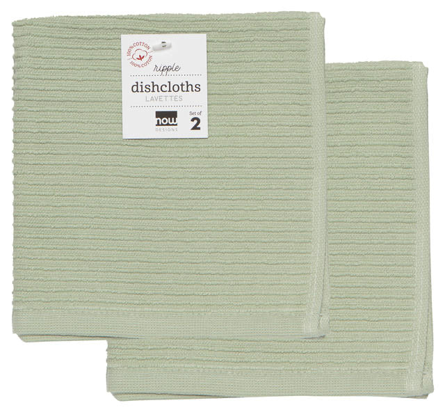 Danica Now Designs Ripple Dishcloth Set of 2, Sage Green