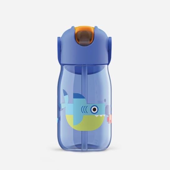 Zoku Kids Flip Straw Water Bottle, Shark