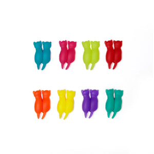 Kikkerland Drink Markers Set of 8, Rainbow Cats