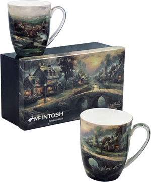 McIntosh Mug Set of 2, Kinkade Lamplight Village