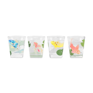 Kikkerland Shot Glasses Set of 4, Koi Morph