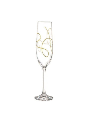 Bohemia Crystal String Champagne Glass, Gold