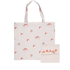 Wrendale Designs Foldable Shopping Bag, 'Jolly Robin'