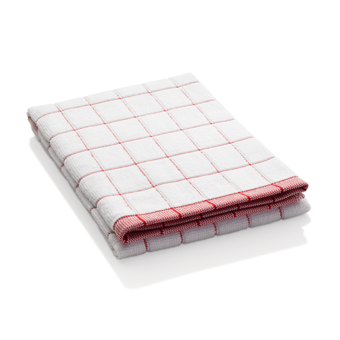 E-Cloth Tea Towel Classic Check (Red & White)