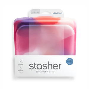 Stasher Reusable Sandwich Bag 450ml, Tie-Dye Pink