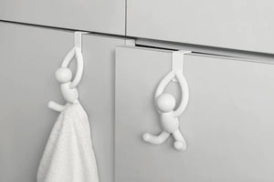 Umbrea Buddy Over The Cabinet Hook Set of 2, White